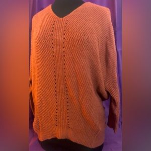 Charlotte Russe rusty color v-neck, oversized sweater! Small